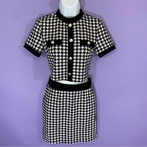Houndstooth Skirt Set